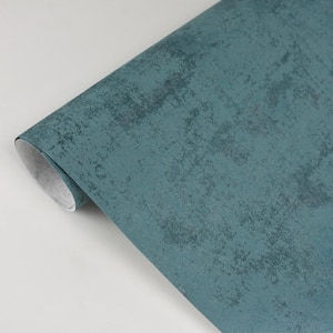 Calipatria, Quimby Teal Faux Concrete Paper Non-Pasted Wallpaper Roll (covers 75.6 sq. ft.)