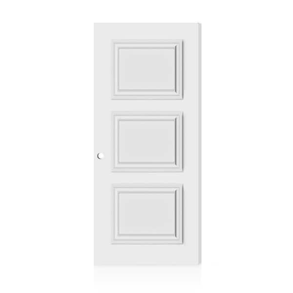 Fire-Rated Palazzo 3 Panel 30 in. x 80 in. Right-Hand/Inswing White Composite Interior Commercial Door Slab