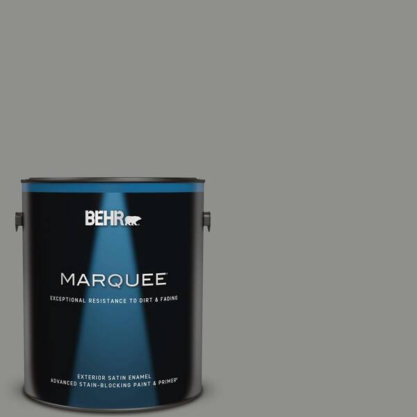 BEHR MARQUEE 1 gal. #PPU24-20 Letter Gray Satin Enamel Exterior Paint & Primer