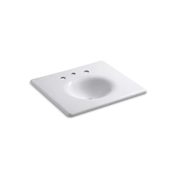 KOHLER Iron/Impressions 25 in. x 22 in. vanity top with integrated round sink in White