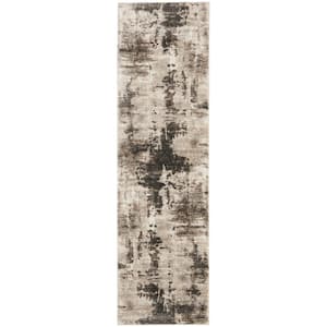 American Manor Iv/Mocha 2 ft. x 8 ft. Kitchen Runner Abstract French Country Area Rug