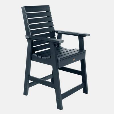 Highwood Weatherly Federal Blue Plastic Outdoor Dining Chair-AD-CHDW2 ...