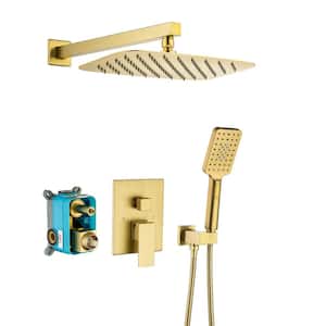 Single Handle 4 -Spray Patterns Shower Faucet 2.5 GPM with Pressure Balance Anti Scald in. Brushed Golden