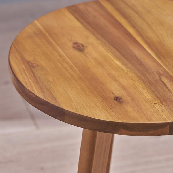 Natural Acacia Wood Outdoor Round 15.8 in. Marina Side Coffee