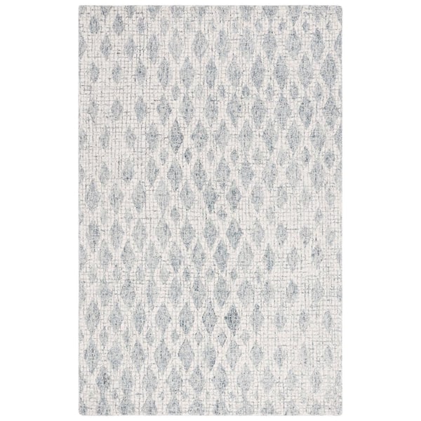 SAFAVIEH Abstract Gray/Ivory 4 ft. x 6 ft. Geometric Diamond Area Rug
