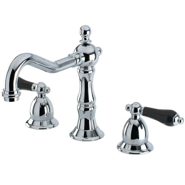 Kingston Brass Duchess 2-Handle 8 in. Widespread Bathroom Faucets with Brass Pop-Up in Polished Chrome