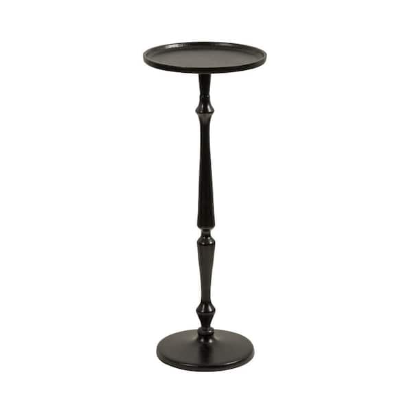Carling 9 in. Black Round Metal End Table