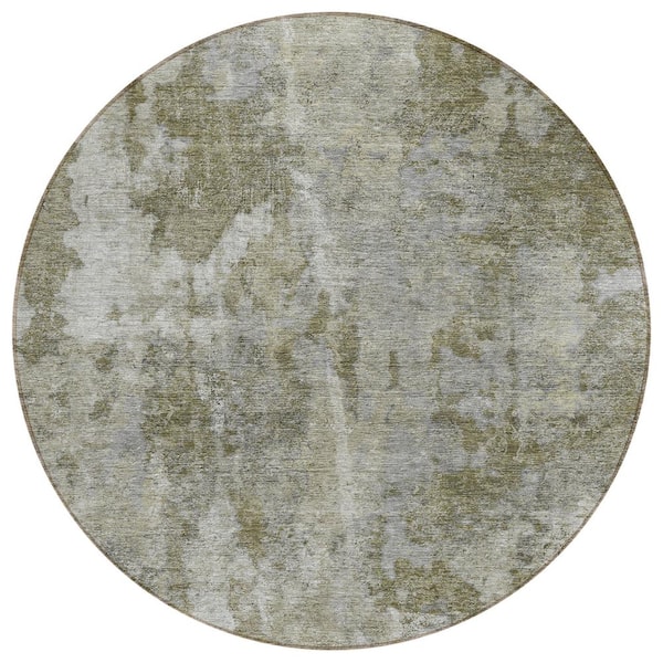 Addison Rugs Chantille ACN573 Beige 8 ft. x 8 ft. Round Machine Washable Indoor/Outdoor Geometric Area Rug