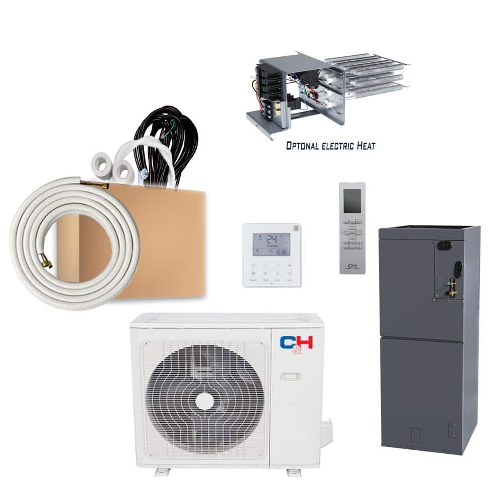 Multi Position 24,000 BTU 2-Ton Mini Split 21 SEER Duct Air Conditioner with Heat Pump and Install Kit 230-Volt price history on PriceWatchPro