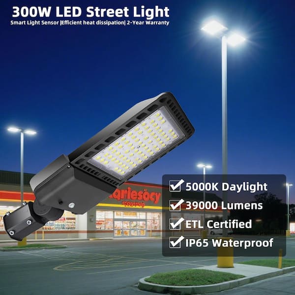 WYZM 300-Watt 150-Degree Bronze Integrated LED Parking Lot Area