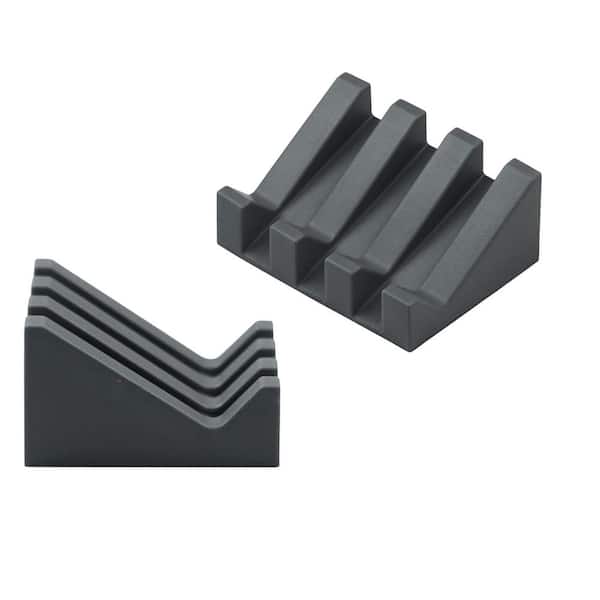 2-Pack Self-Draining Silicone Soap Dish with Waterfall Drying Design for Shower, Bathroom, Kitchen Sink in Gray