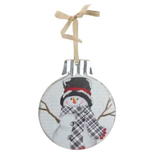 9.5 in. Black and Red Smiling Snowman Christmas Wall Decor