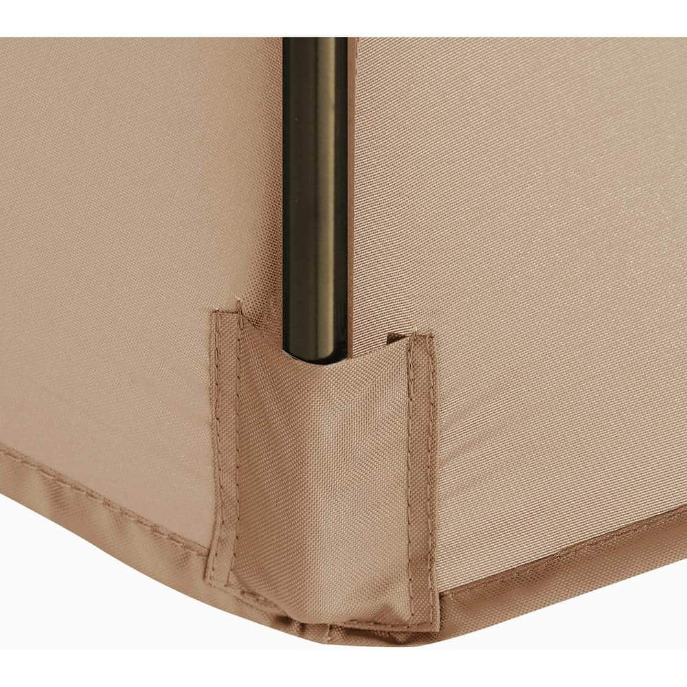 Beige 9 ft Round Cantilever Patio Umbrella with Aluminum Pole