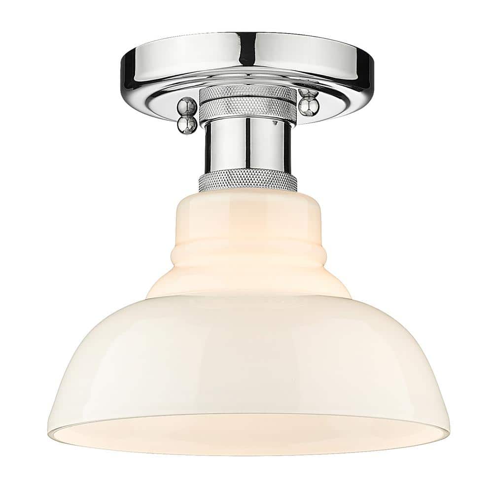 Chrome Glass Vintage Indoor/Outdoor Flush Mount Light