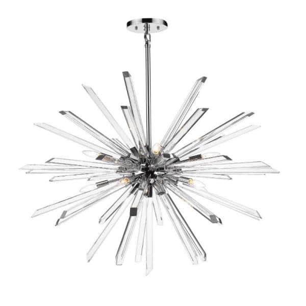 Chrome and Crystal 10-Light Modern Chandelier