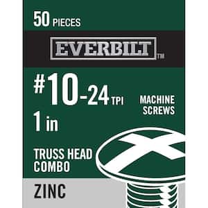 #10-24 x 1 in. Combo Truss Head Zinc Plated Machine Screw (50-Pack)
