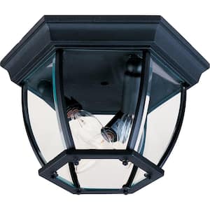 Maxim 3-Light Black Outdoor Flushmount