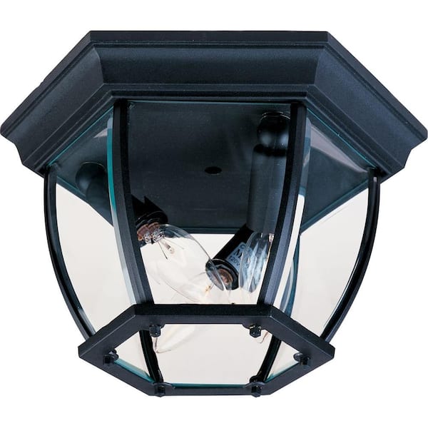 Maxim 3-Light Black Outdoor Flushmount