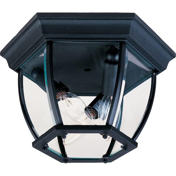 Maxim Lighting Maxim 3-Light Black Outdoor Flushmount