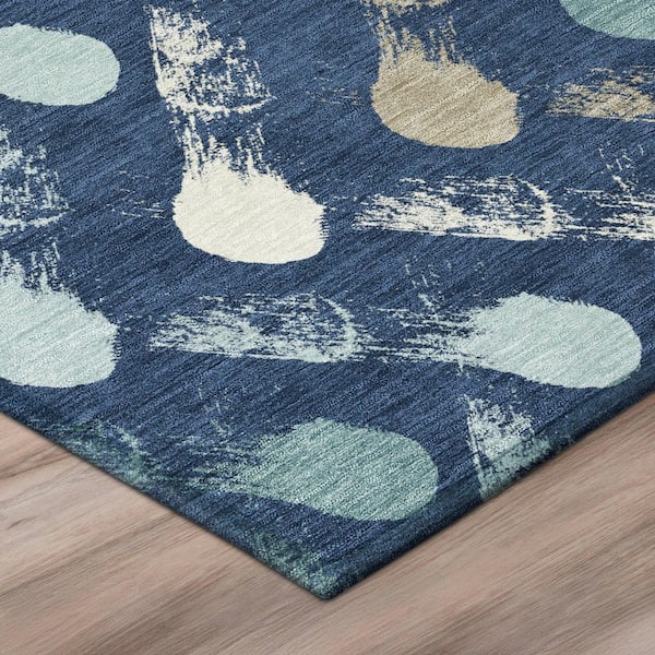 Chantille Machine Washable Indoor/Outdoor Abstract ACN2900 Navy 3 ft. x 4 ft. Area Rug