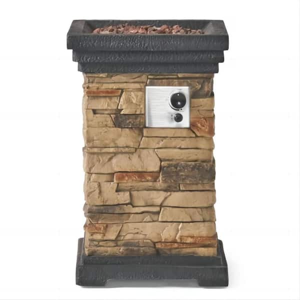 Clihome 19 in. W x 29 in. H Square Light Weight Concrete Fire Pit