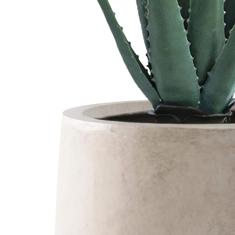Large Weathered Gray Concrete Tall Planter with Drainage Hole