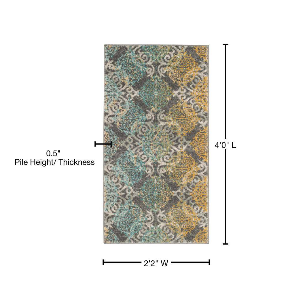 Hand-Knotted Grey and Ivory High Pile Area Rug