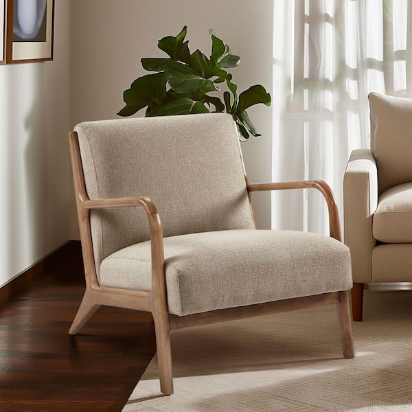 Novak Taupe Mid-Century Modern Accent Armchair
