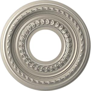 10" OD x 3-1/2" ID x 3/4" P Cole Thermoformed PVC Ceiling Medallion (Fits Canopies up to 4-1/4") in Bright Coat Aluminum