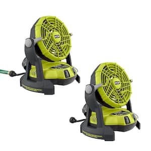 ONE+ 18-Volt Cordless Portable Bucket Top Misting Fan 2-Pack (Tools Only)