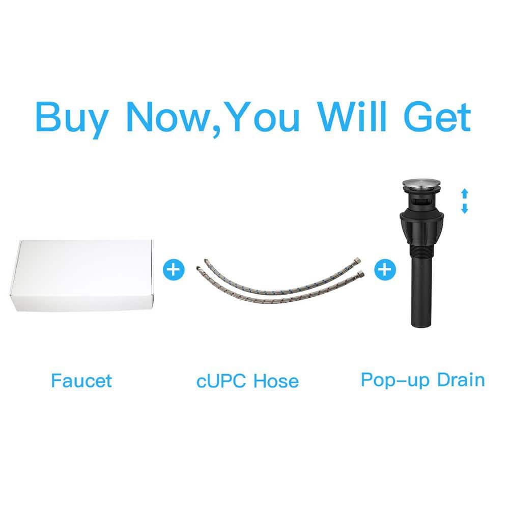 Brushed Nickel Single Handle Vessel Bathroom Faucet with Pop-Up Drain