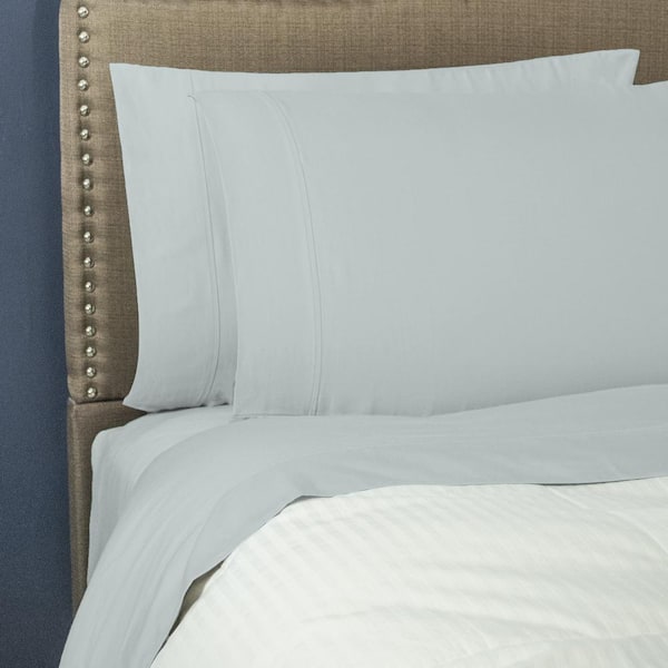 Nouvelle Home 6-Piece Ballard Blue Solid 1200 Thread Count Cotton Blend Full Sheet Set