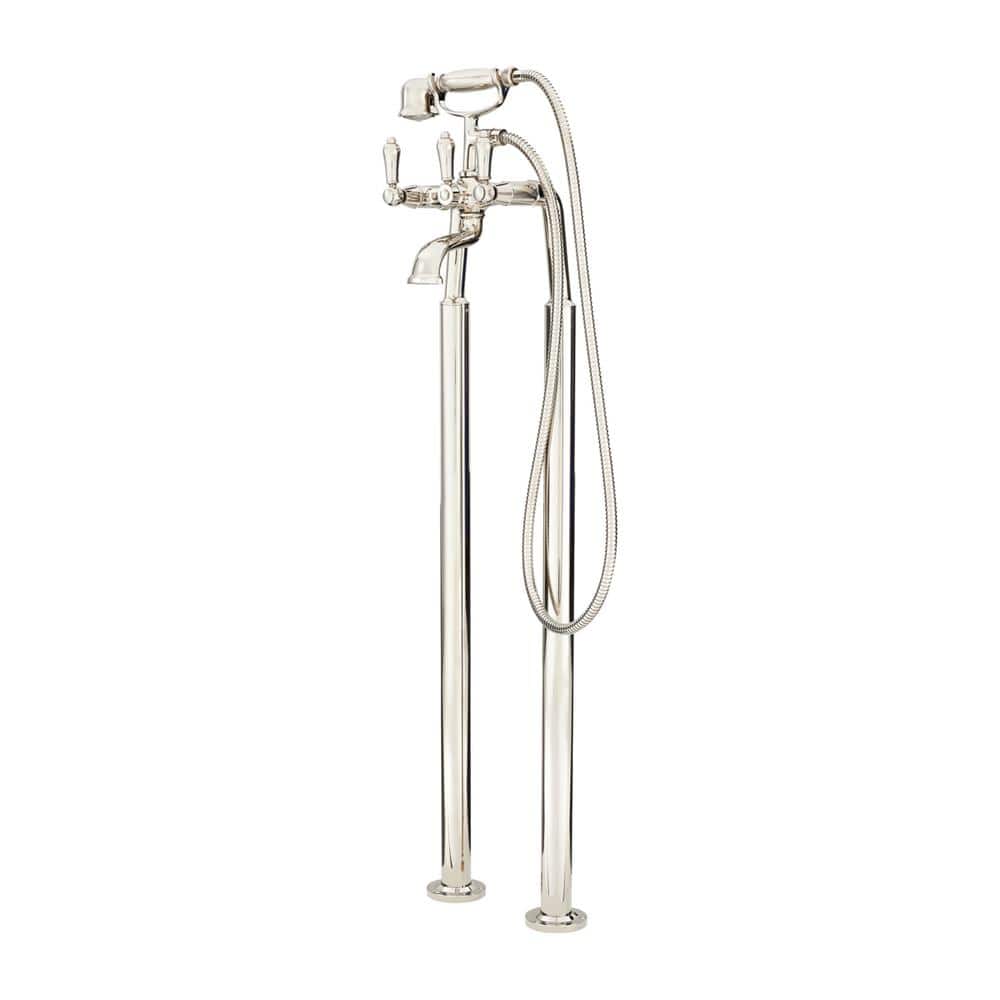 Traditional 3-Handle Freestanding Tub Faucet Trim Kit 36 in. with Hand Shower in. Polished Nickel price history on PriceWatchPro