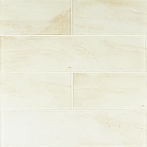 Blurr Beige 4 in. x 16 in. Subway Gloss Glass Wall Tile (17.77 sq. ft./Case)