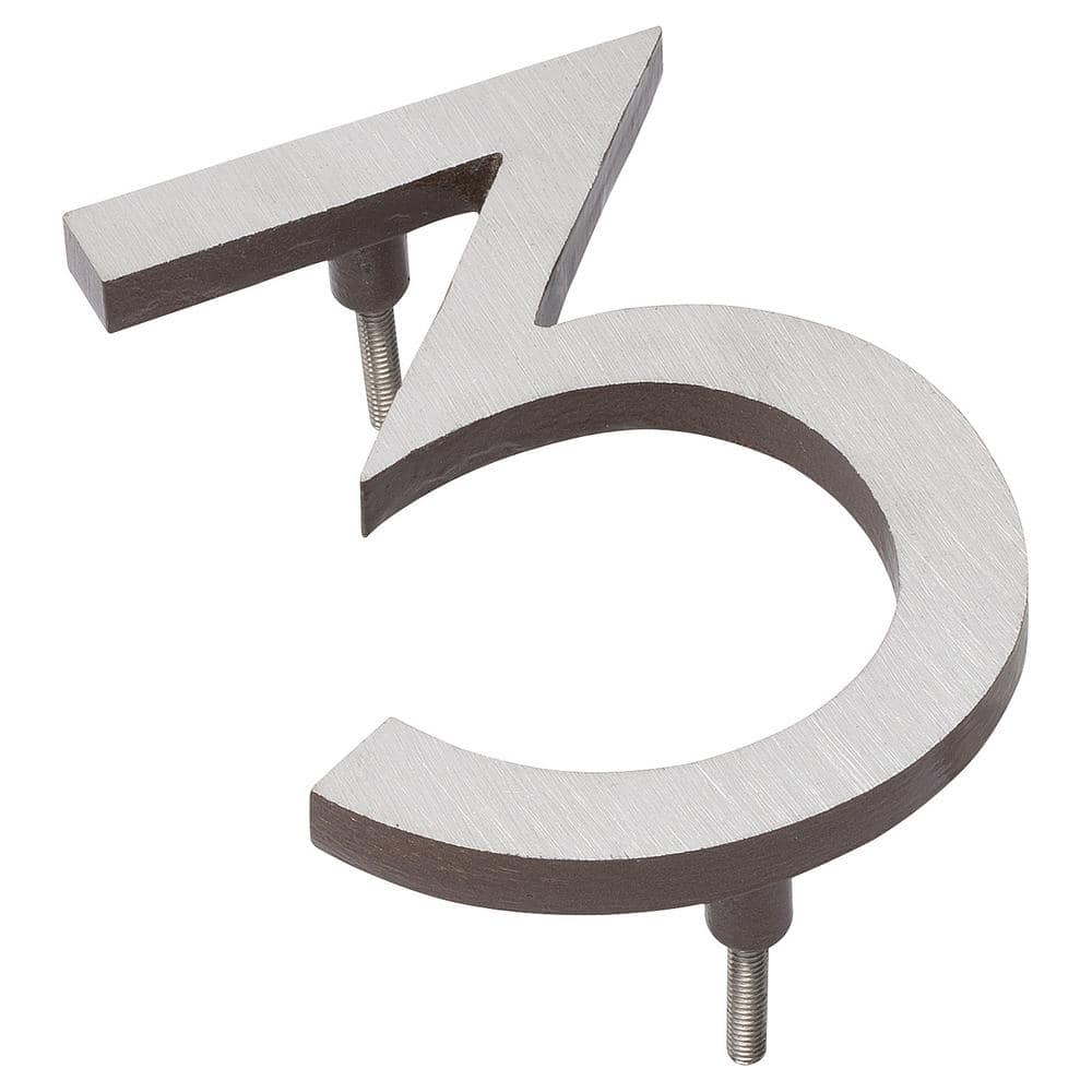 4 in. Satin Nickel/Antique Copper 2-Tone Aluminum Floating or Flat Modern House Number 3 price history on PriceWatchPro