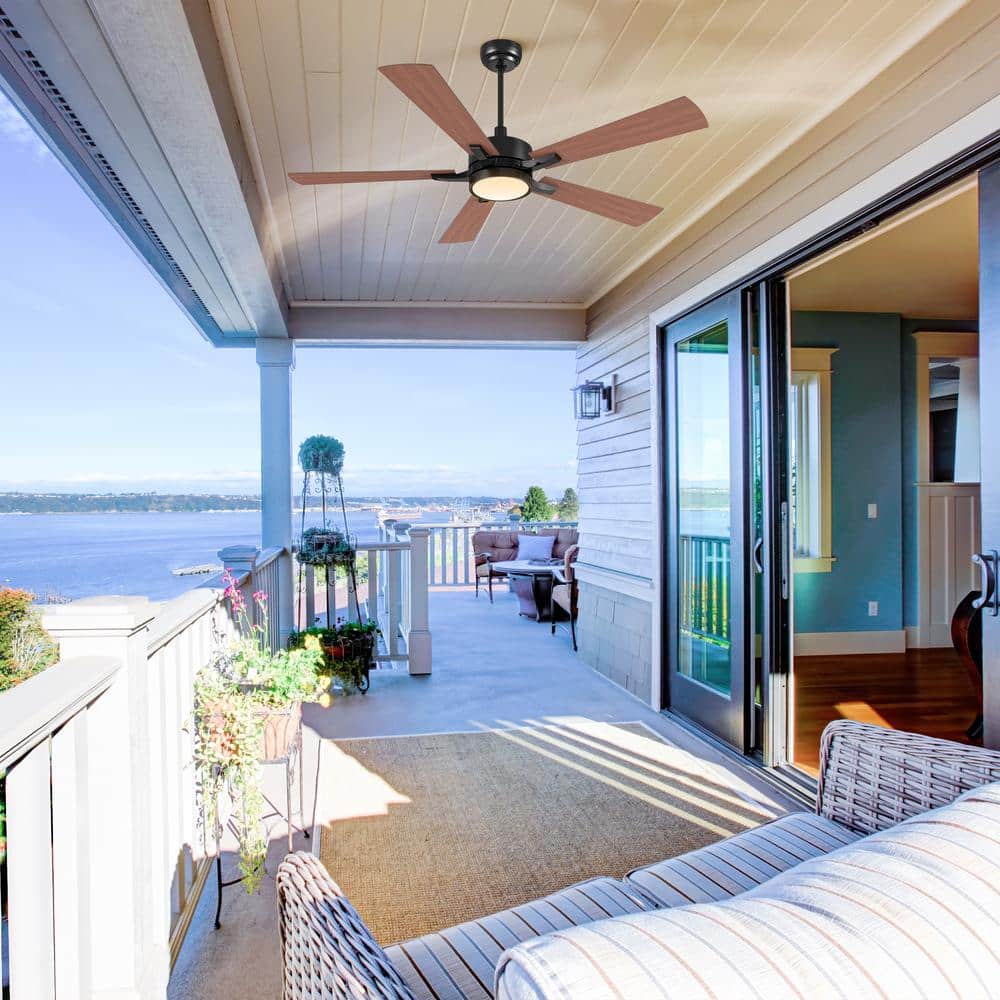 Apex 52'' Black Smart Ceiling Fan with Remote and LED Light