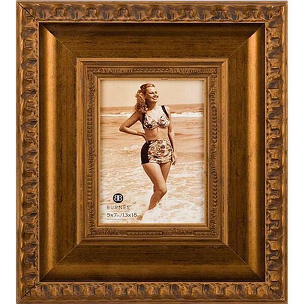 Unbranded Girona 1-Opening 5 in. x 7 in. Gold Picture Frame