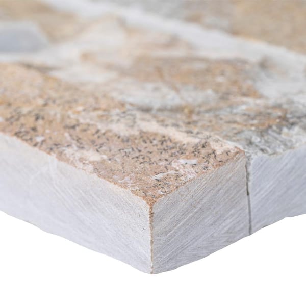 MSI Golden White Ledger Panel 9 in. x 24 in. Splitface Quartzite