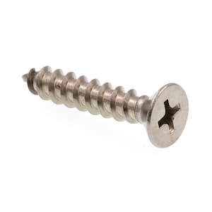 #10 x 1 in. Grade 18-8 Stainless Steel Self-Tapping Flat Head Phillips Drive Sheet Metal Screws (25-Pack)