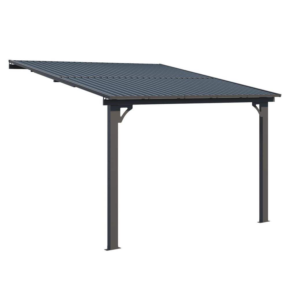 10 ft. x 10 ft. Outdoor Wall Mounted Hardtop Gazebo Adjustable Height Pergola for Patio price history on PriceWatchPro
