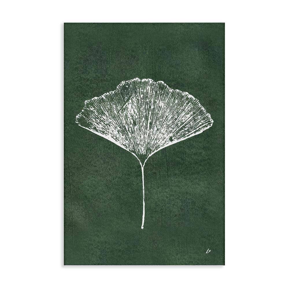 Ginkgo Impression on Green by Lydia Orange Unframed Nature Graphic Art Print 36 in. x 24 in. price history on PriceWatchPro