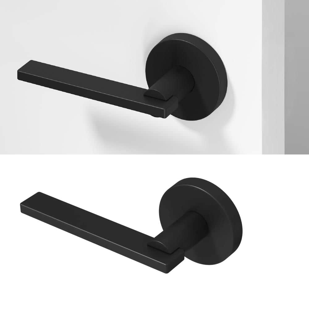 Okun Valli Metal Matte Black Dummy Door Handle with Round Rosette