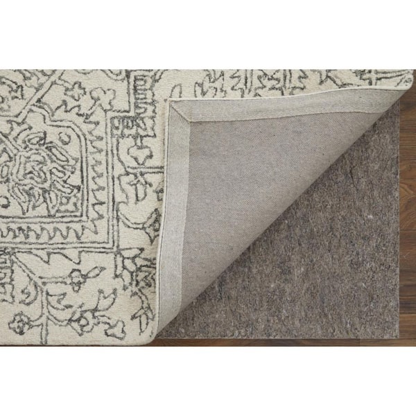White, Gray Oriental 12 ft. x 15 ft. Area Rug