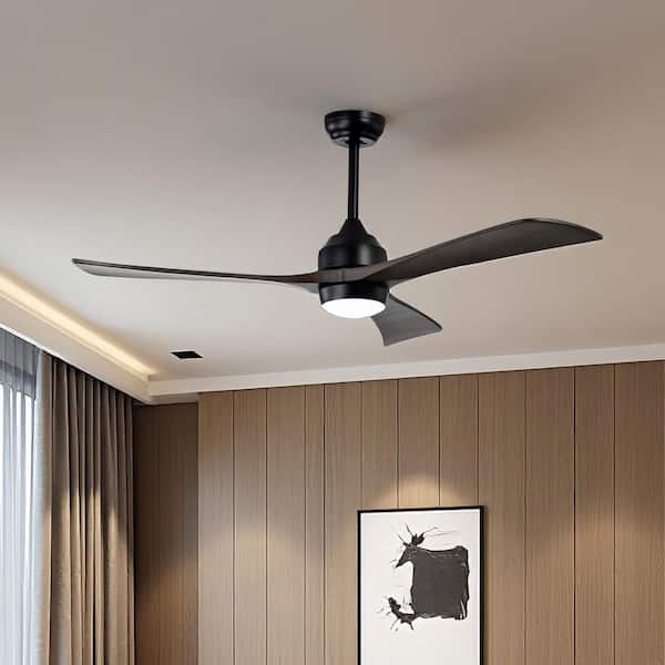 Blade Span 52 in. Indoor Matte White Noiseless Modern Ceiling Fan with LED Light Bulbs and Remote Control