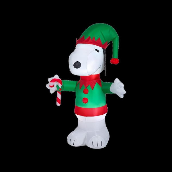 Gemmy 5 ft. Tall Airblown-Snoopy as Elf-MD-Peanuts (WM) Inflatable