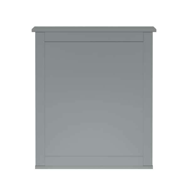 Teamson Home Mercer Mid Century Modern 18.11 in. W x 6 in. L x 20.62 in. H Wooden Wall Medicine Cabinet with Mirror in Gray