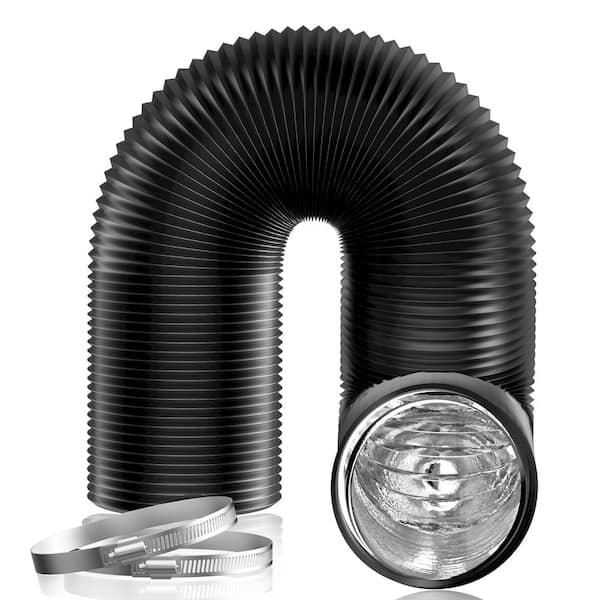 Angel Sar 8 in. x 16 ft. 3-Layer Protection Dryer Vent Hose, Insulated Flexible Duct with 2 Duct Clamps for Duct Fan Systems