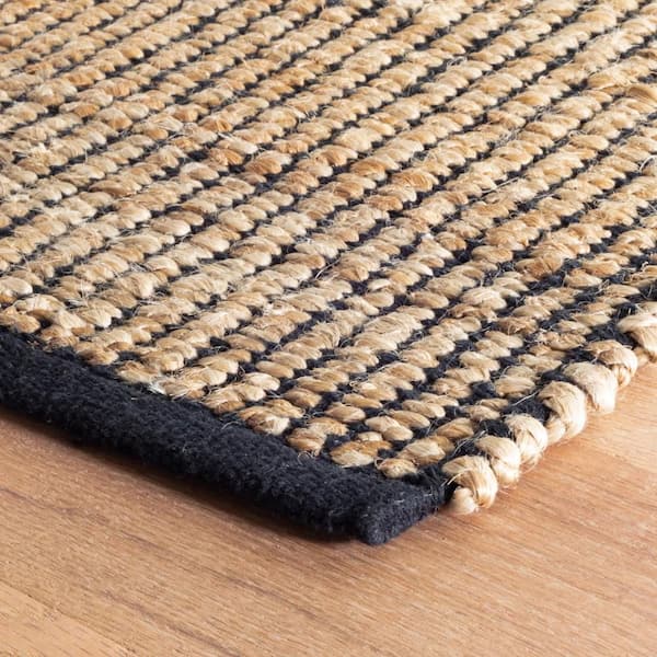 Gridwork Handwoven Jute Black 2 ft. x 3 ft. Indoor Area Rug