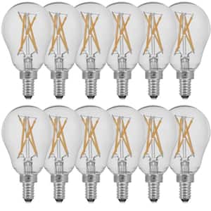 60-Watt Equivalent A15 Candelabra Dimmable CEC Clear Glass LED Ceiling Fan Light Bulb in Bright White 3000K (12-Pack)