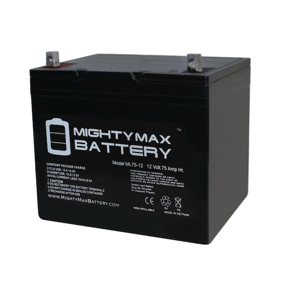 MIGHTY MAX BATTERY 12-Volt 75AH Battery Replacement for CSB GPL12750, GPL 12750